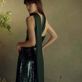 Veronica Emerald Paillette Strapless Midi Dress