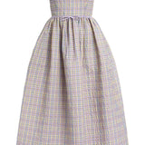 Ginger Pastel Plaid Midi Dress