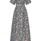 Margaretta Dusk Marigold Ikat Gown