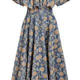 Freesia Dusk Marigold Ikat Midi Dress