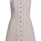 Skye Pastel Plaid Button Up Mini Dress