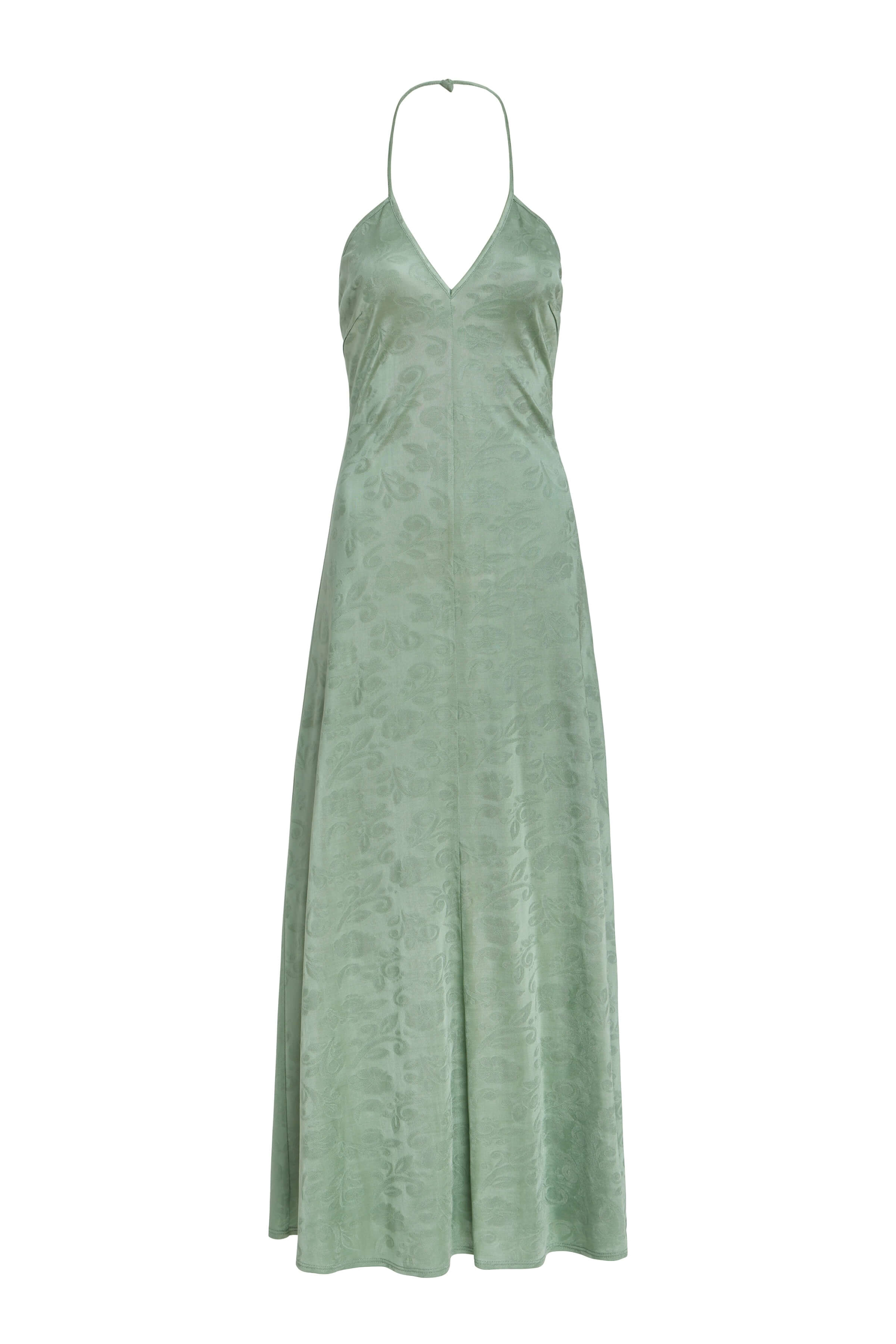 Sylvette Pistachio Green Floral Jersey Midi Dress