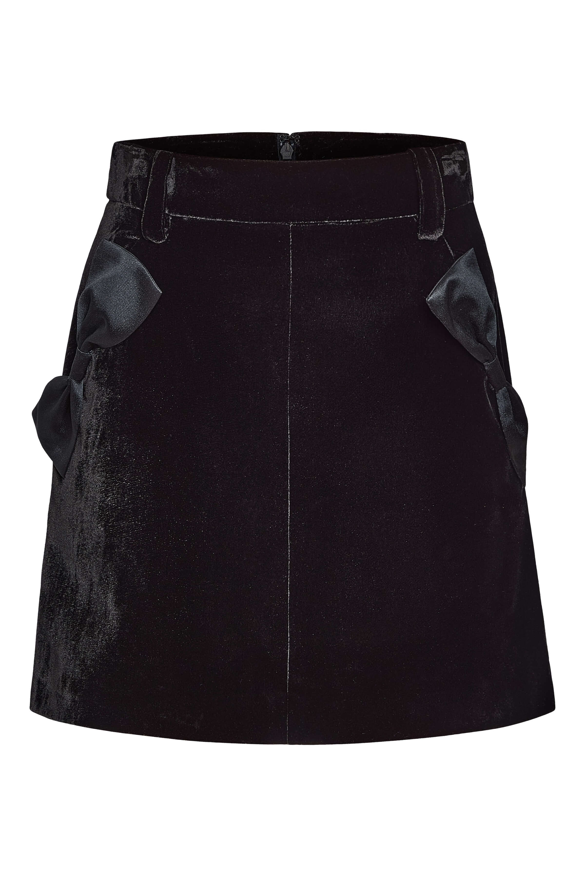 Joelle Black Velvet Mini Skirt