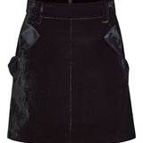 Joelle Black Velvet Mini Skirt