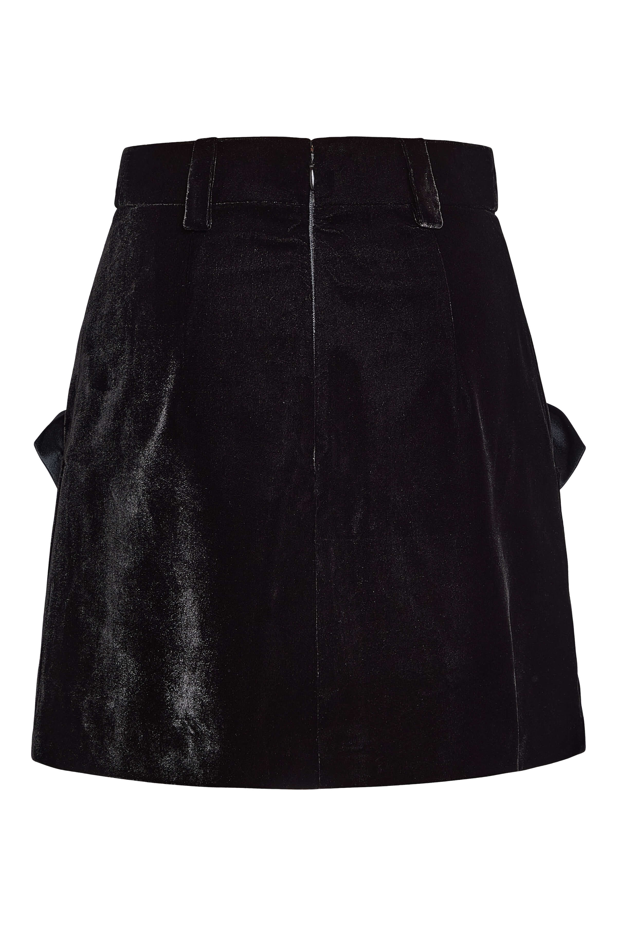 Joelle Black Velvet Mini Skirt
