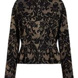 Beau Black Flocked Damask Jacket