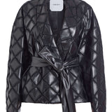 Casimir Black Lattice Patchwork Wrap Jacket