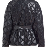 Casimir Black Lattice Patchwork Wrap Jacket