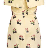 Alice Buttercream Satin Hand-Beaded Mini Dress