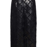 Betsy Black Lattice Patchwork Midi Skirt
