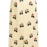 Betsy Buttercream Hand-Beaded Satin Midi Skirt