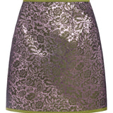 Linette Metallic Damask Jacquard Mini Skirt