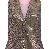 Aveline Metallic Damask Jacquard Tailored Vest