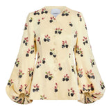 Rooibos Buttercream Hand-Beaded Satin Jacket