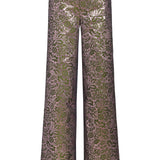 Bridle Metallic Damask Jacquard High-Waisted Pant