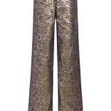 Bridle Metallic Damask Jacquard High-Waisted Pant