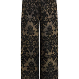 Sidonie Black Flocked Damask Pant