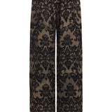 Sidonie Black Flocked Damask Pant