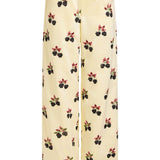 Apolline Buttercream Hand-Beaded Satin Pant