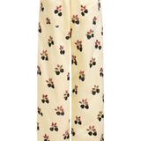 Apolline Buttercream Hand-Beaded Satin Pant