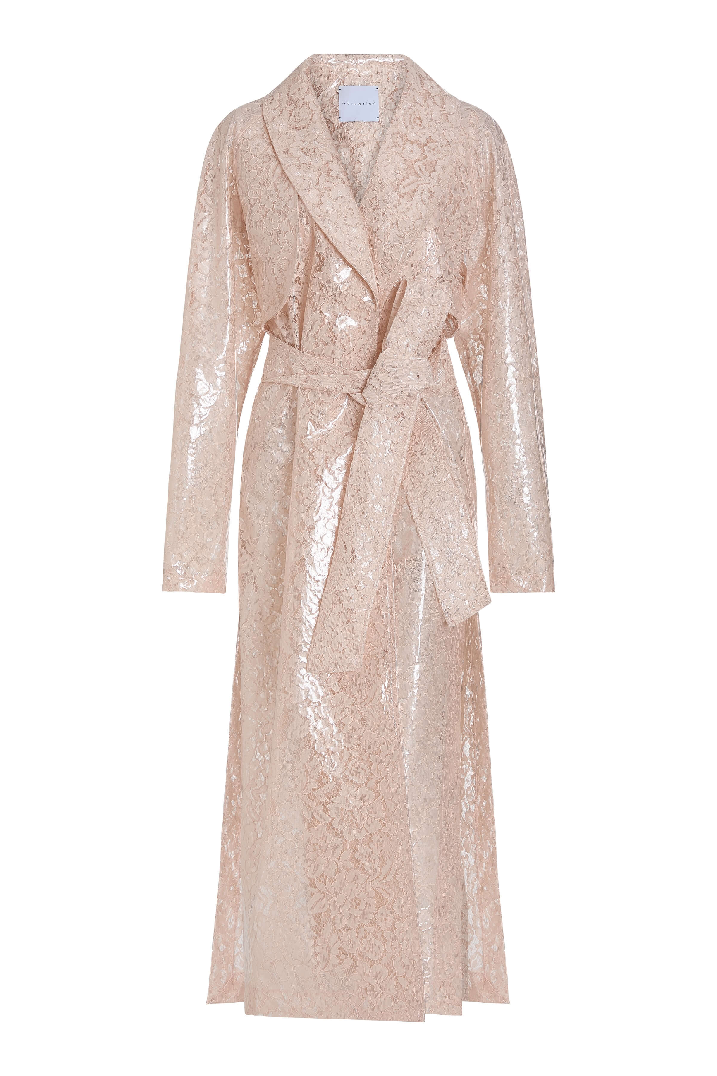 Clooney Laminated Lace Trench Coat