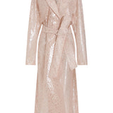 Clooney Laminated Lace Trench Coat