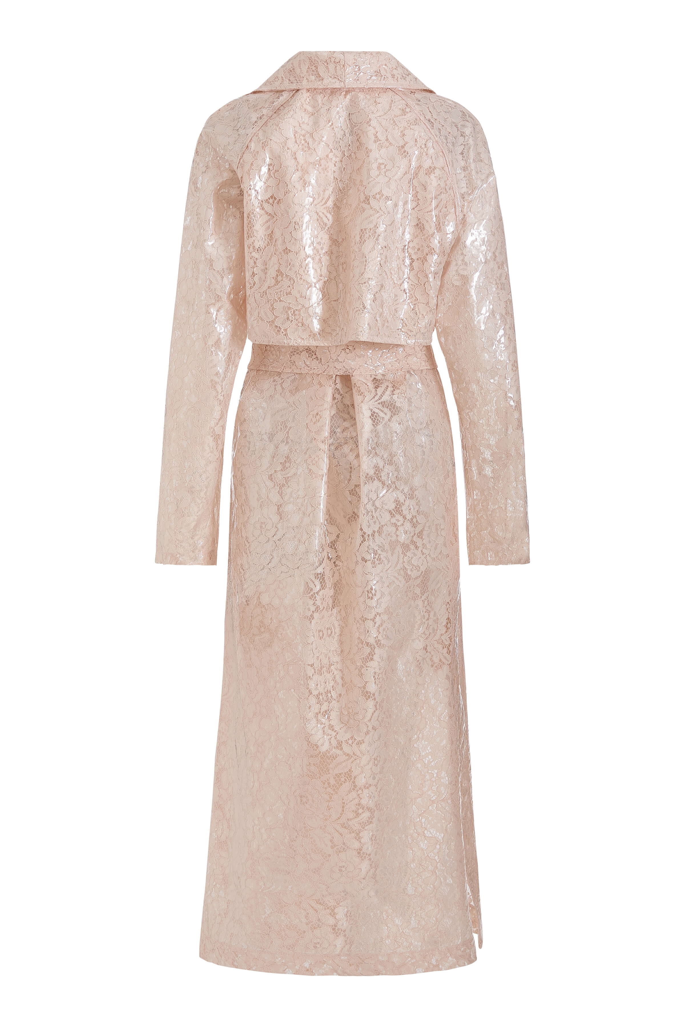 Clooney Laminated Lace Trench Coat
