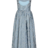 Apple Floral Organza Burnout Corset Midi Dress