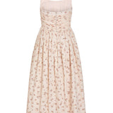 Leia Blush Bouquet Halter Neck Midi Dress