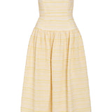 Giorgie Lemon Textured Stripe Midi Dress