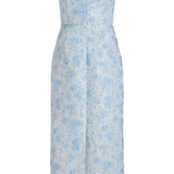 Giulia Cornflower and Mint Brocade Dress