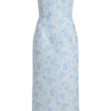 Giulia Cornflower and Mint Brocade Dress