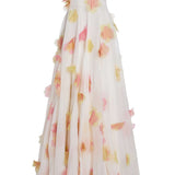 Laila Floral Beaded Organza Strapless Gown