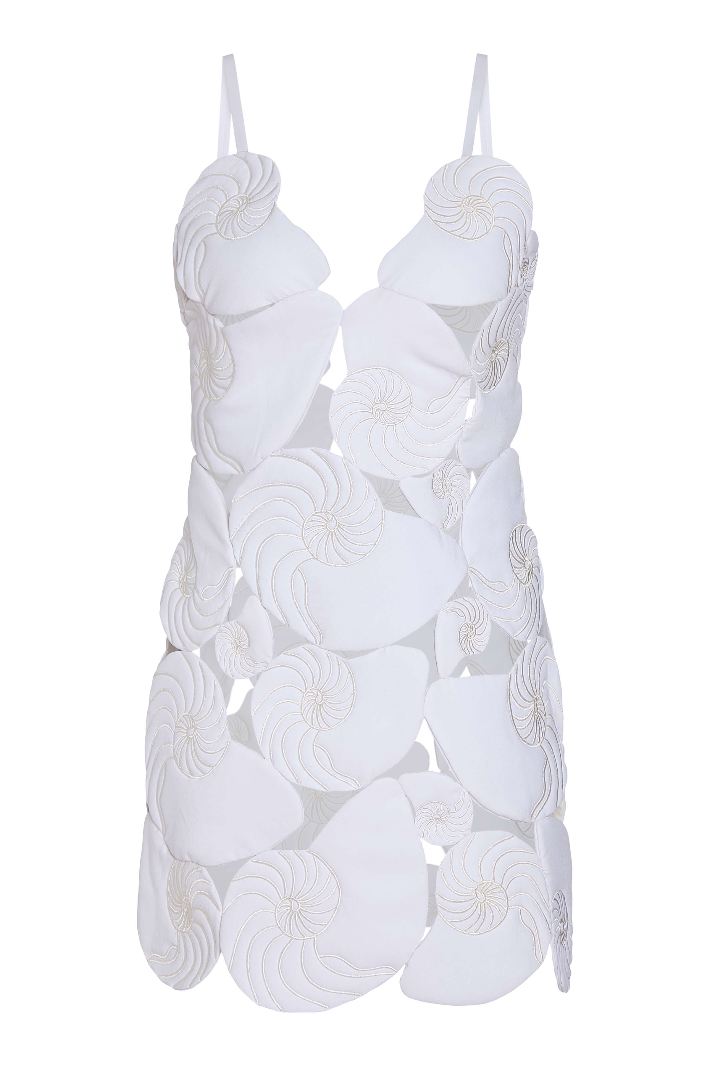 Camden Quilted Seashell Illusion Mini Dress