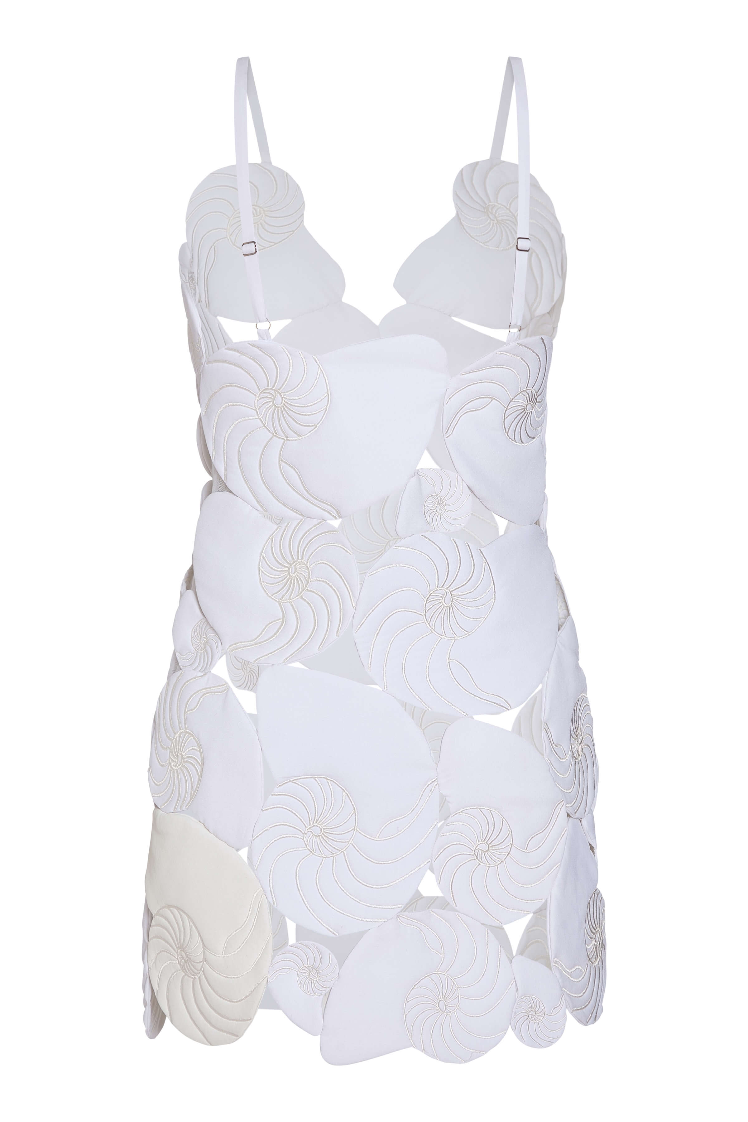 Camden Quilted Seashell Illusion Mini Dress
