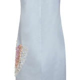 Daisy Bluebell Satin Mini Cocoon Dress