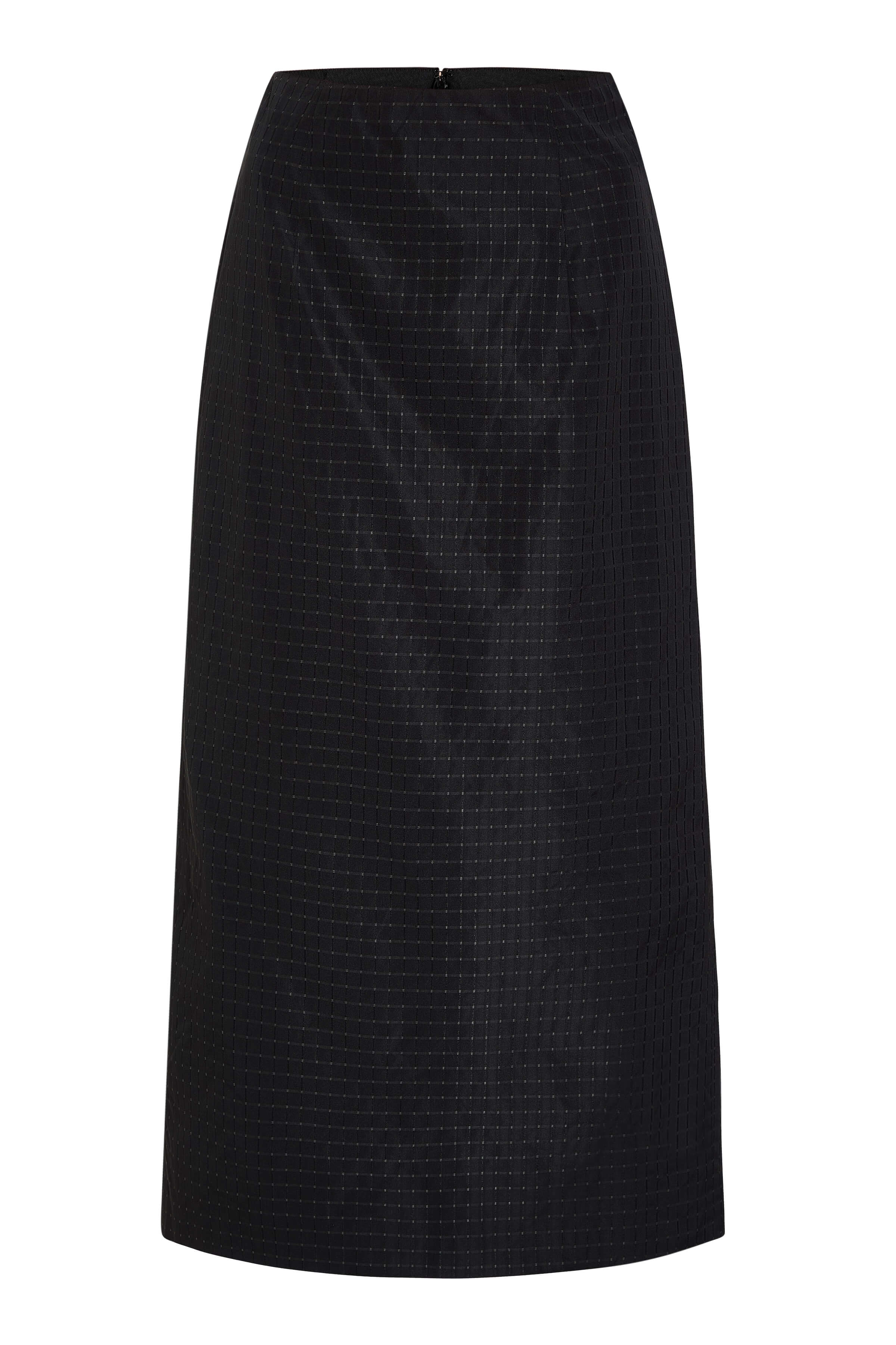 Betsy Black Gingham Taffeta Skirt