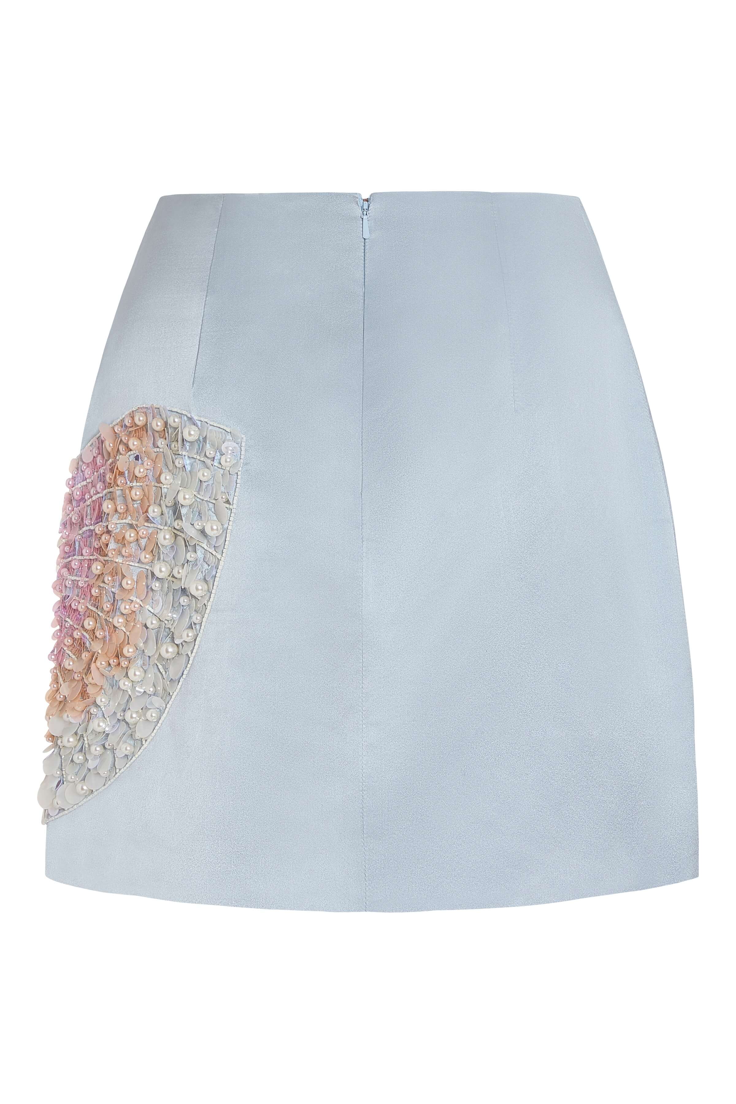 Linette Bluebell Satin Mini Skirt