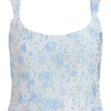 Maisie Cornflower and Mint Brocade Top