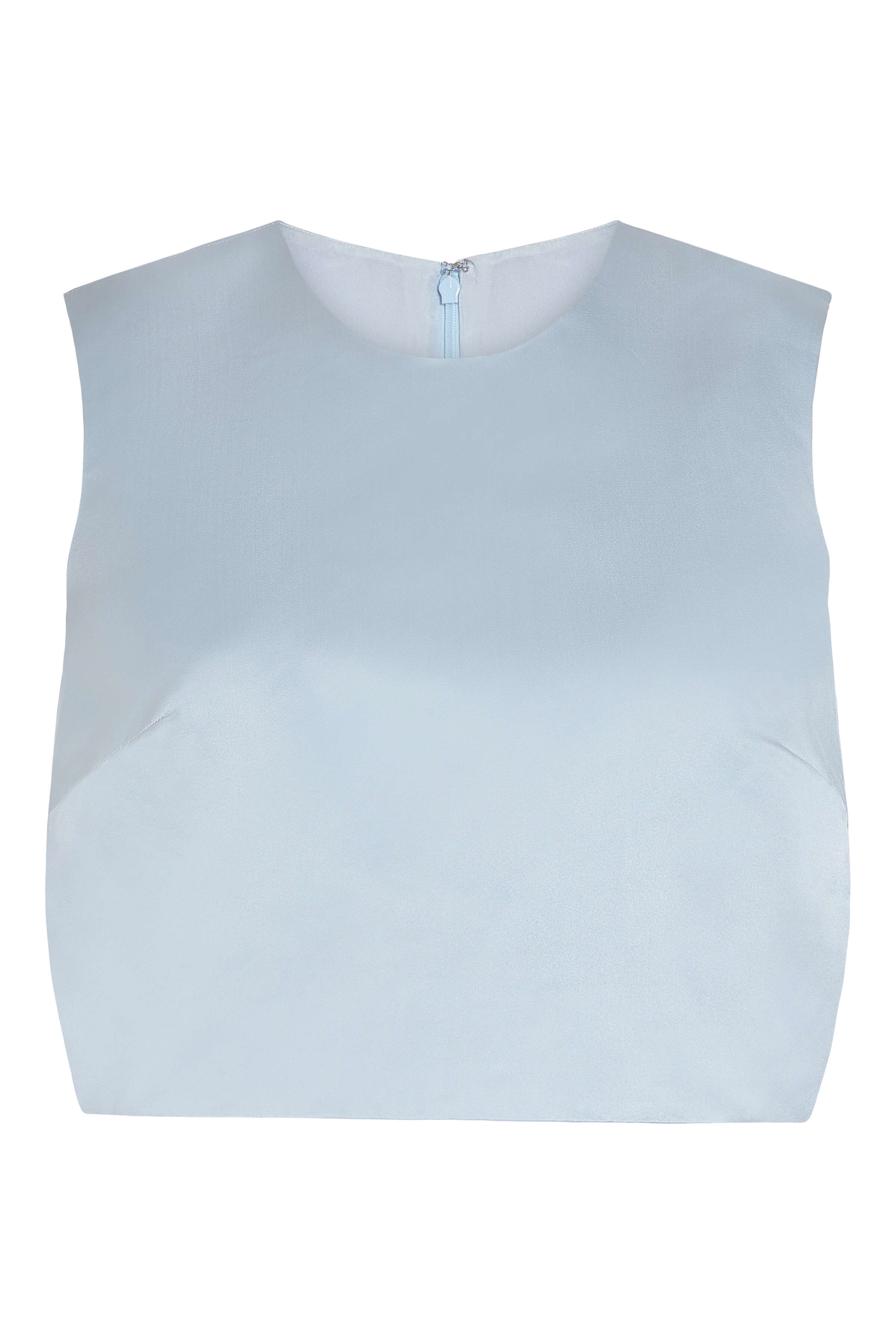 Kitty Bluebell Satin Side Pleat Top