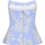 Lola Floral Embroidered Strapless Top