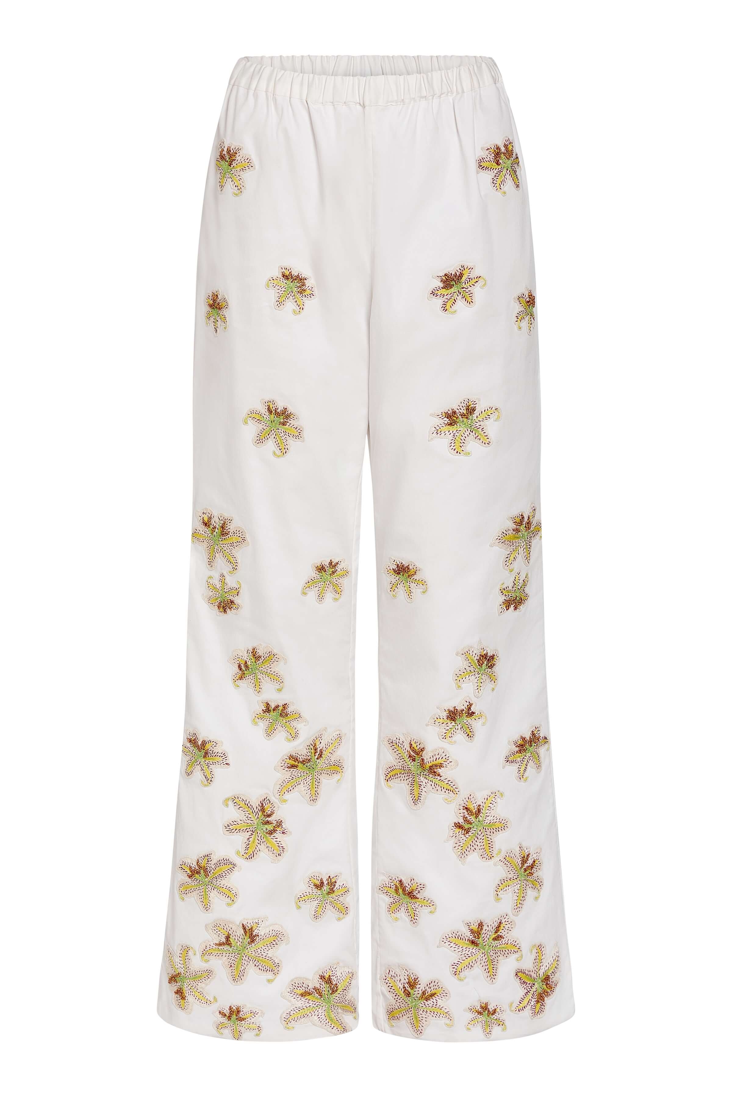 Lucille Tiger Lily Embroidered Pant