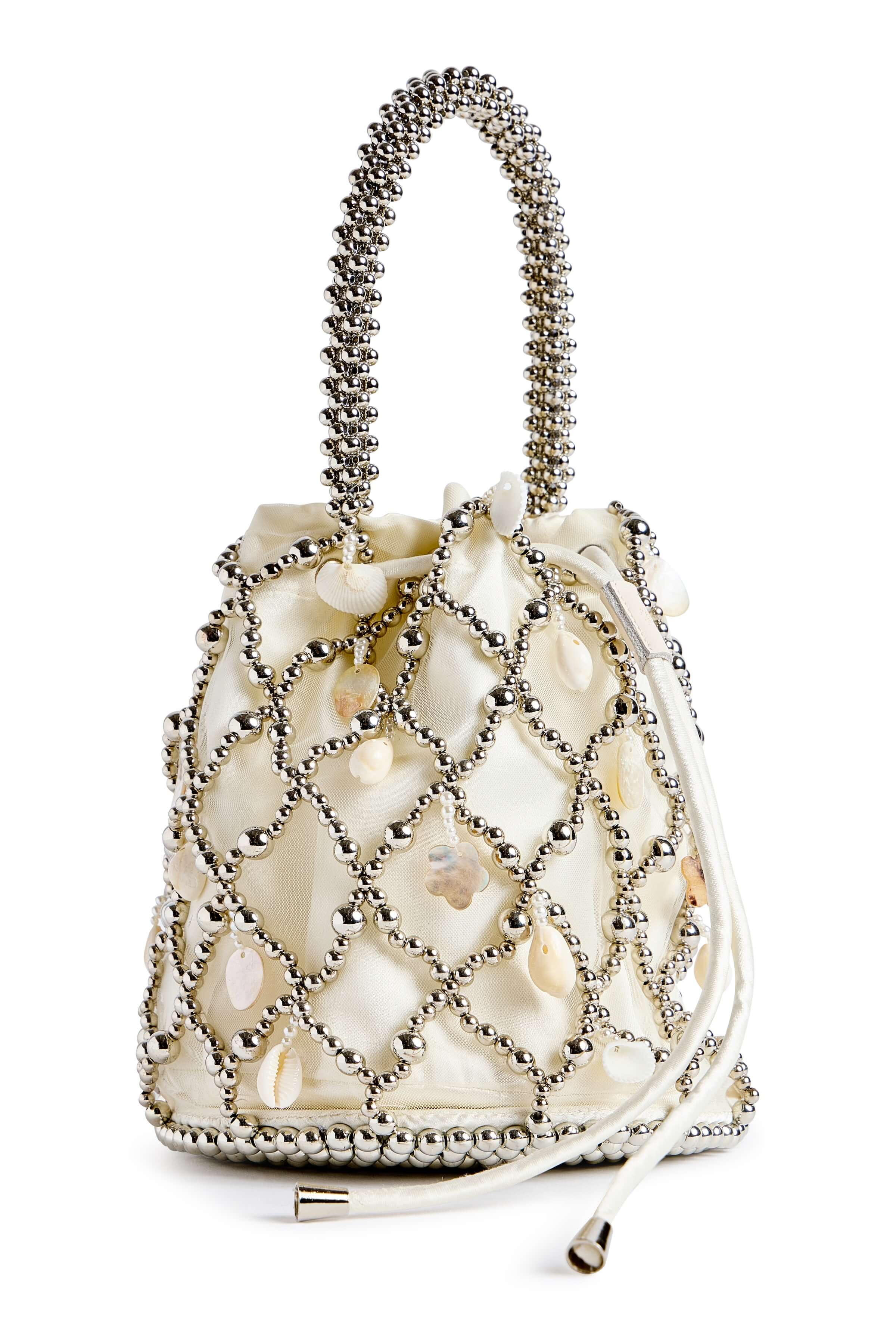 Bella Beaded Seashell Bucket Bag