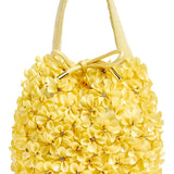 Bella Yellow Crystal Floral Bucket Bag