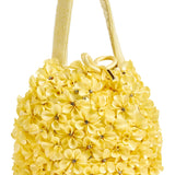 Bella Yellow Crystal Floral Bucket Bag