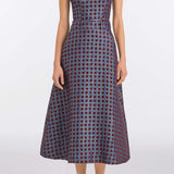 Frances Teal Tapestry Midi Skirt