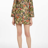 Jane Dark Wild Flower Ikat Mini Dress