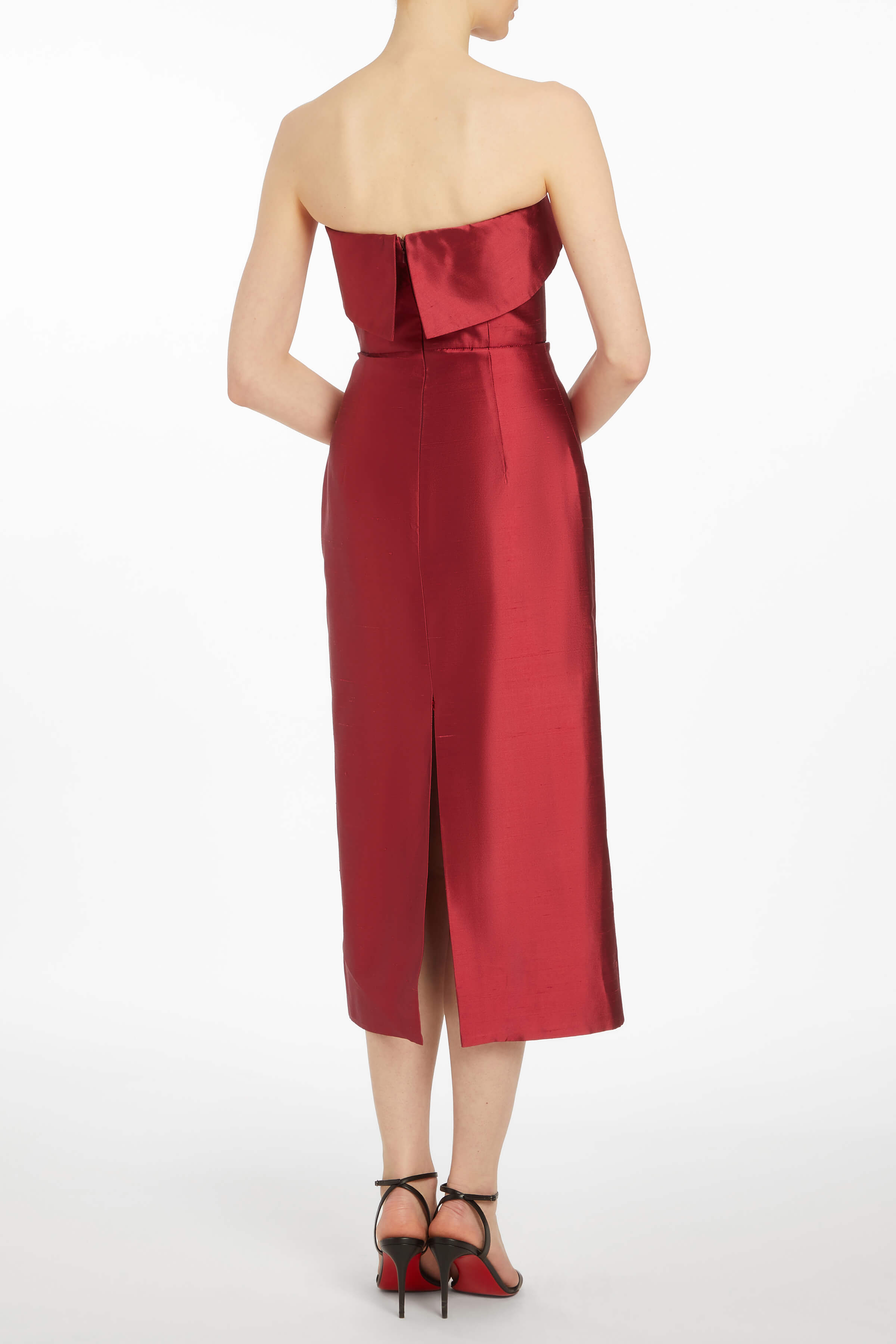 Novella Strapless Silk Midi Dress