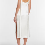 Bianca White Satin Shift Dress