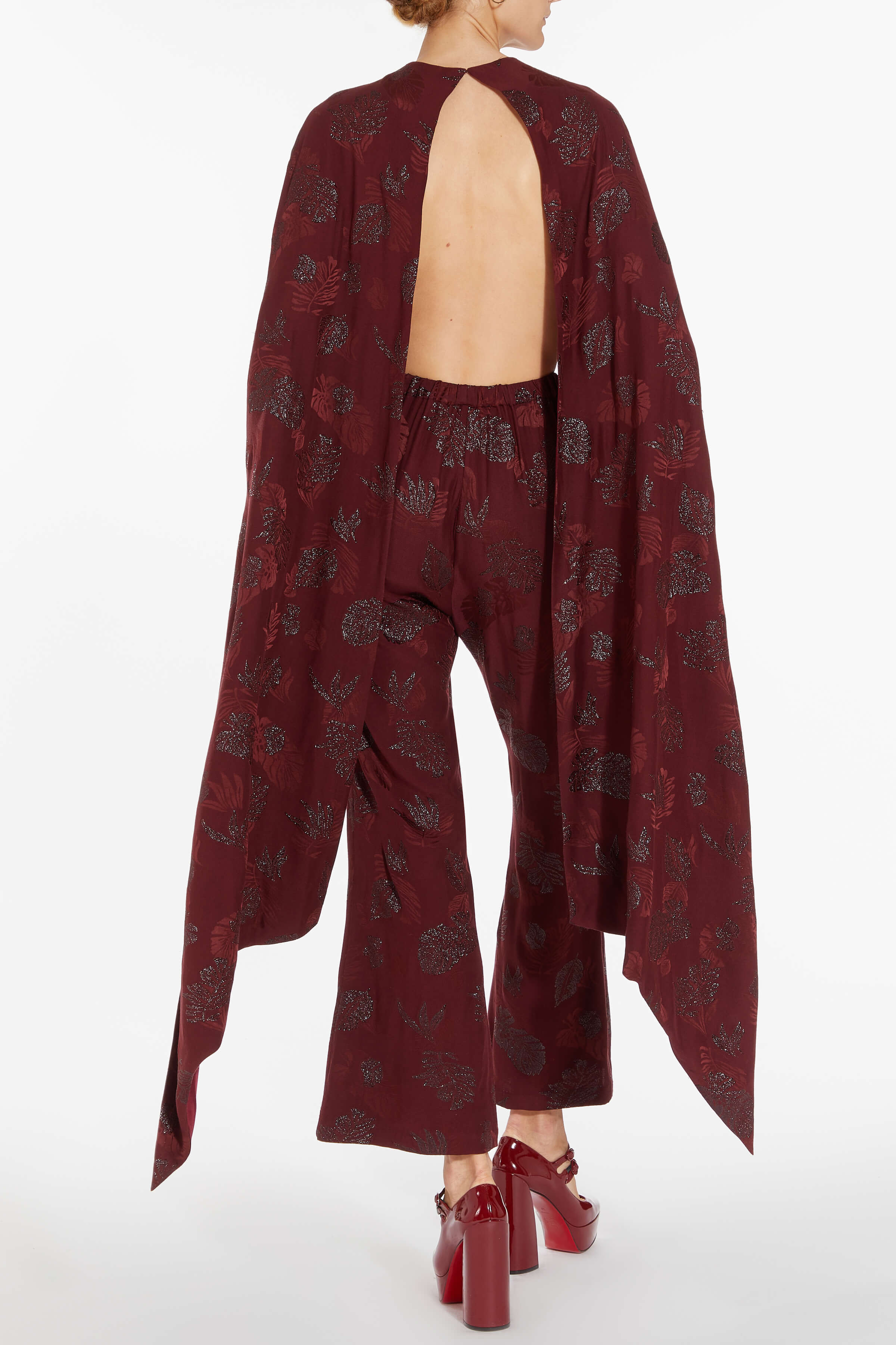 Gigi Maroon Floral Easy Pant